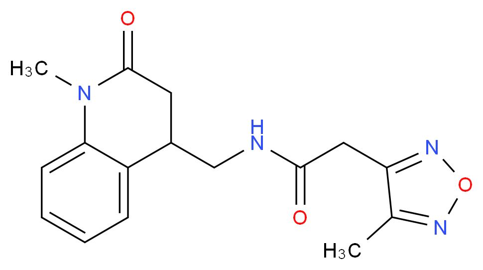 2-(4-methyl-1,2,5-oxadiazol-3-yl)-N-[(1-methyl-2-oxo-1,2,3,4-tetrahydroquinolin-4-yl)methyl]acetamide_分子结构_CAS_)