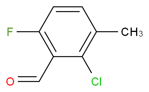 2-chloro-6-fluoro-3-methylbenzaldehyde_分子结构_CAS_104451-99-2