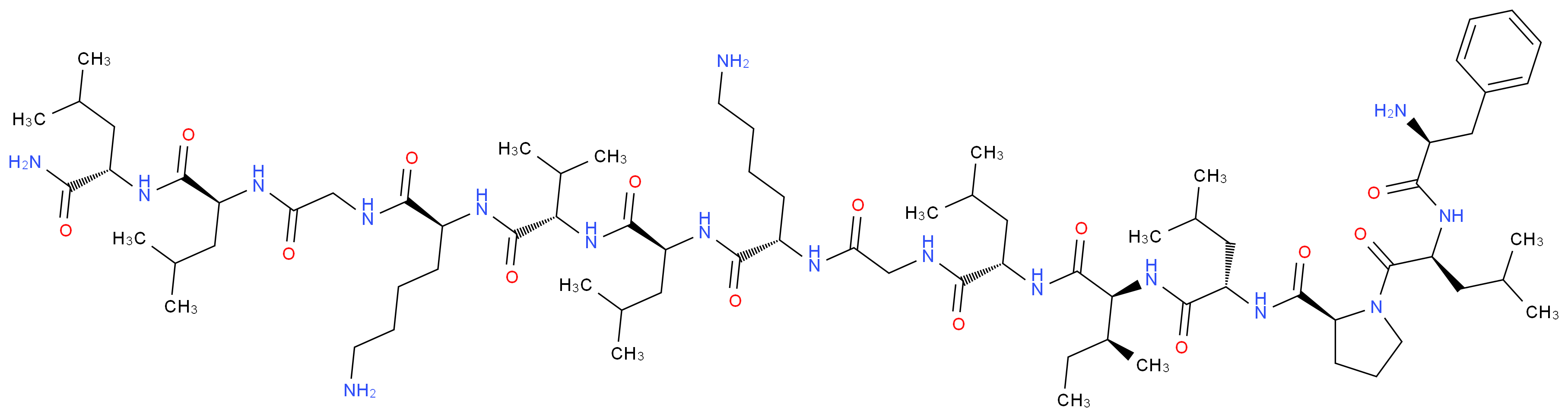 (2S)-6-amino-2-[(2S)-2-[(2S)-2-[(2S)-6-amino-2-{2-[(2S)-2-[(2S,3S)-2-[(2S)-2-{[(2S)-1-[(2S)-2-[(2S)-2-amino-3-phenylpropanamido]-4-methylpentanoyl]pyrrolidin-2-yl]formamido}-4-methylpentanamido]-3-methylpentanamido]-4-methylpentanamido]acetamido}hexanamido]-4-methylpentanamido]-3-methylbutanamido]-N-({[(1S)-1-{[(1S)-1-carbamoyl-3-methylbutyl]carbamoyl}-3-methylbutyl]carbamoyl}methyl)hexanamide_分子结构_CAS_80388-04-1