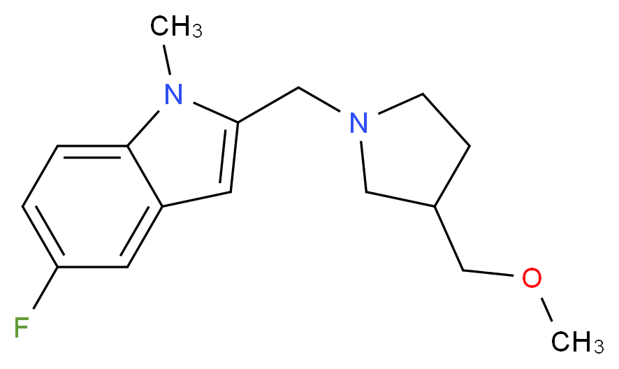 5-fluoro-2-{[3-(methoxymethyl)pyrrolidin-1-yl]methyl}-1-methyl-1H-indole_分子结构_CAS_)