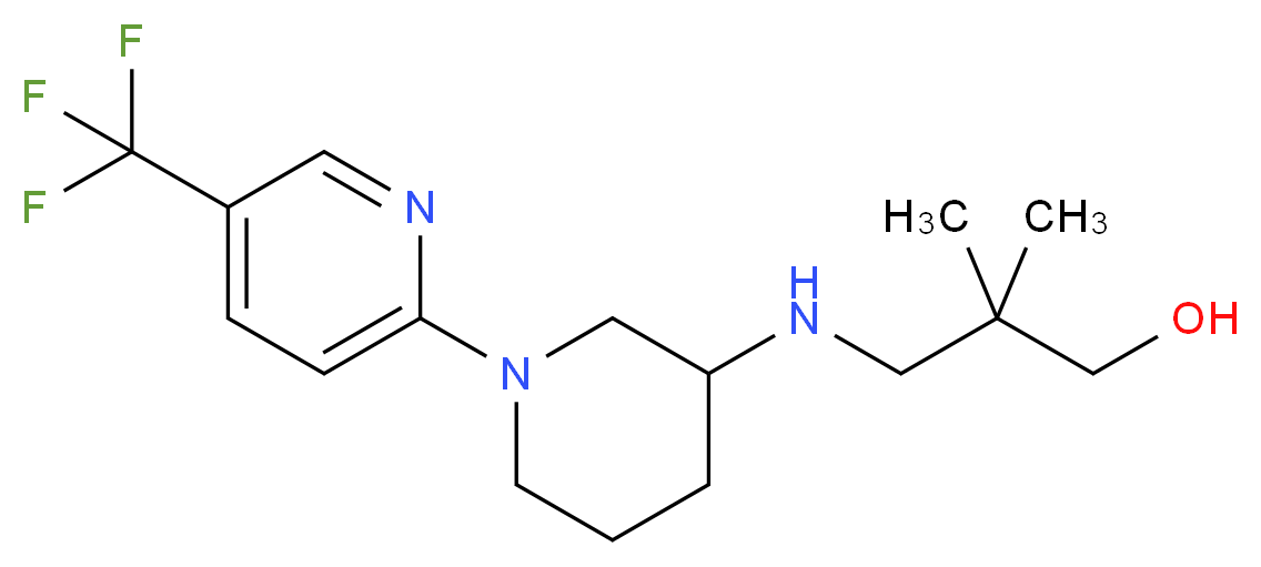 2,2-dimethyl-3-({1-[5-(trifluoromethyl)-2-pyridinyl]-3-piperidinyl}amino)-1-propanol_分子结构_CAS_)