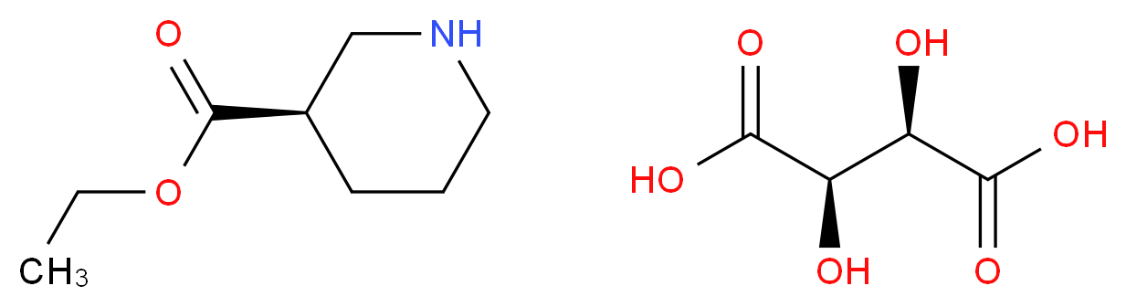 (2R,3R)-2,3-dihydroxybutanedioic acid ethyl (3R)-piperidine-3-carboxylate_分子结构_CAS_167392-57-6