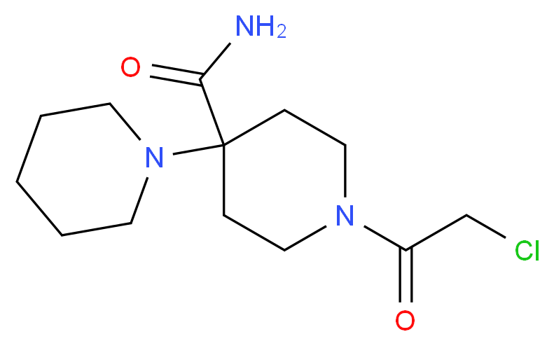 1-(2-chloroacetyl)-4-(piperidin-1-yl)piperidine-4-carboxamide_分子结构_CAS_516455-85-9