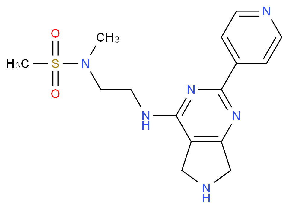 N-methyl-N-(2-{[2-(4-pyridinyl)-6,7-dihydro-5H-pyrrolo[3,4-d]pyrimidin-4-yl]amino}ethyl)methanesulfonamide_分子结构_CAS_)