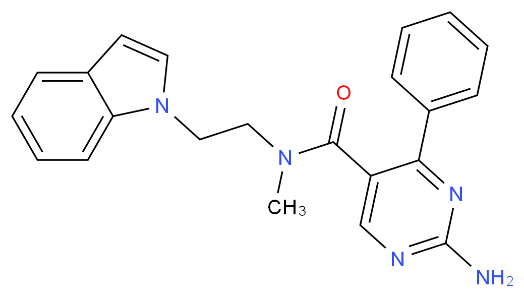 2-amino-N-[2-(1H-indol-1-yl)ethyl]-N-methyl-4-phenylpyrimidine-5-carboxamide_分子结构_CAS_)
