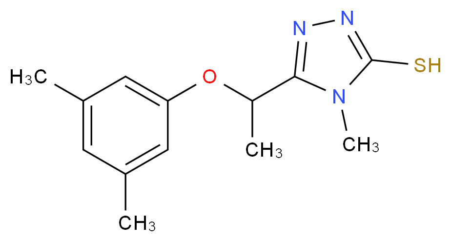 5-[1-(3,5-Dimethylphenoxy)ethyl]-4-methyl-4H-1,2,4-triazole-3-thiol_分子结构_CAS_588673-46-5)