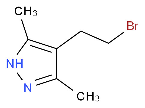 4-(2-Bromo-ethyl)-3,5-dimethyl-1H-pyrazole_分子结构_CAS_83467-28-1)