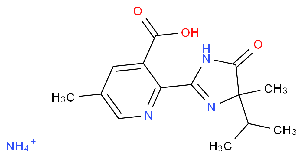 ammonium 5-methyl-2-[4-methyl-5-oxo-4-(propan-2-yl)-4,5-dihydro-1H-imidazol-2-yl]pyridine-3-carboxylic acid_分子结构_CAS_104098-49-9