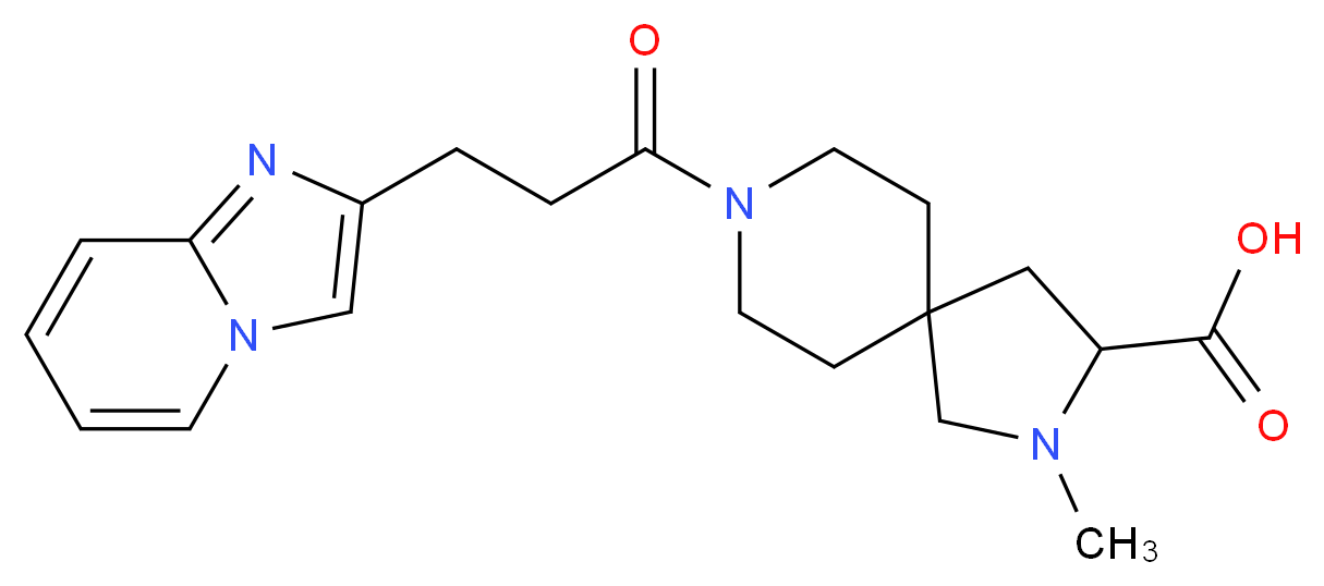 8-(3-imidazo[1,2-a]pyridin-2-ylpropanoyl)-2-methyl-2,8-diazaspiro[4.5]decane-3-carboxylic acid_分子结构_CAS_)