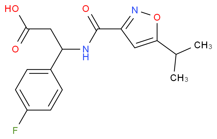 3-(4-fluorophenyl)-3-{[(5-isopropyl-3-isoxazolyl)carbonyl]amino}propanoic acid_分子结构_CAS_)