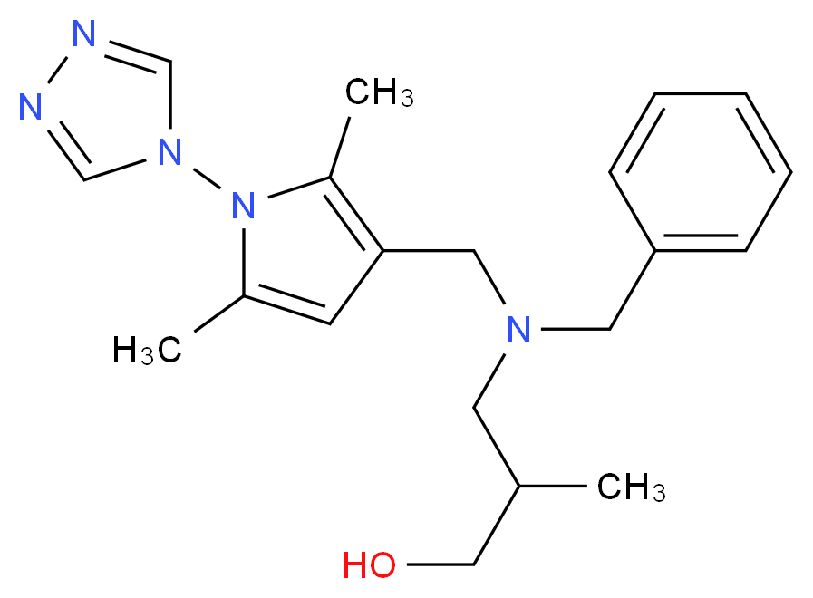 3-(benzyl{[2,5-dimethyl-1-(4H-1,2,4-triazol-4-yl)-1H-pyrrol-3-yl]methyl}amino)-2-methylpropan-1-ol_分子结构_CAS_)