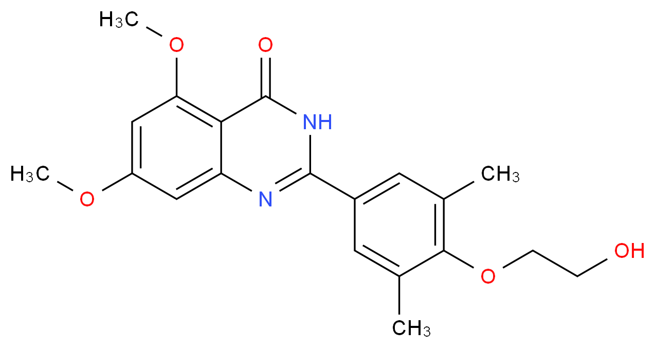 2-(4-(2-Hydroxyethoxy)-3,5-dimethylphenyl)-5,7-dimethoxyquinazolin-4(3H)-one_分子结构_CAS_1044870-39-4)