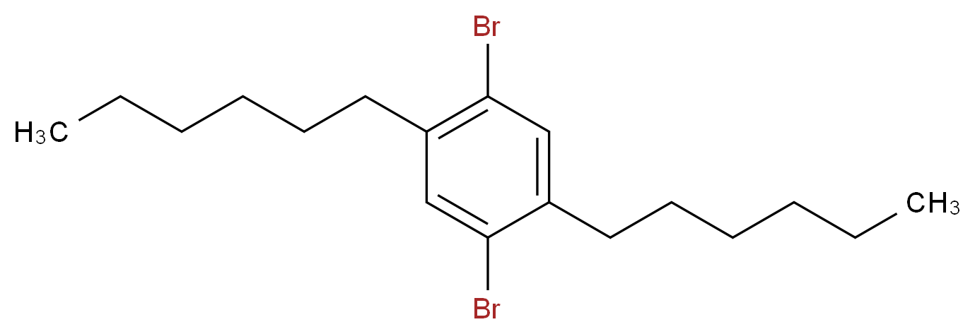 2,5-Bis(hexyl)-1,4-dibromobenzene_分子结构_CAS_117635-21-9)