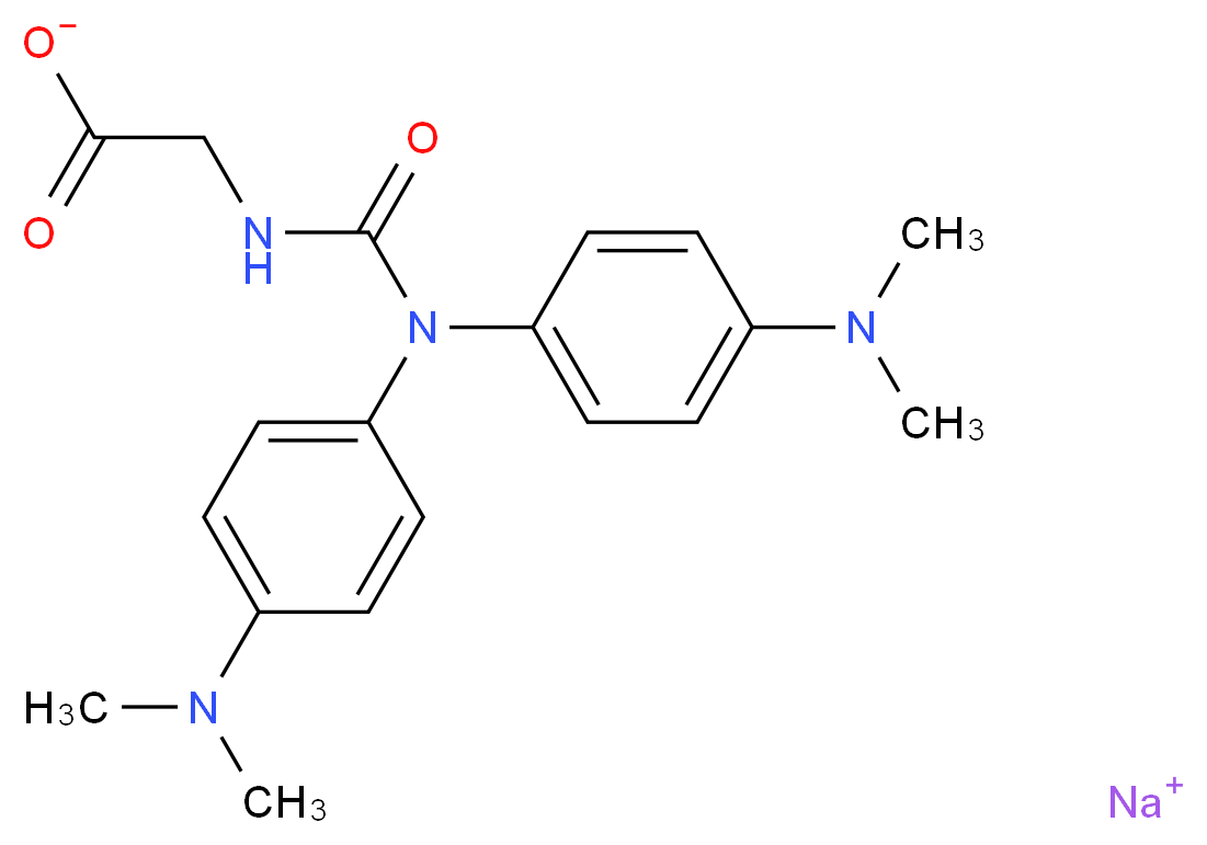 Sodium 2-(3,3-bis(4-(dimethylamino)phenyl)ureido)acetate_分子结构_CAS_115871-19-7)