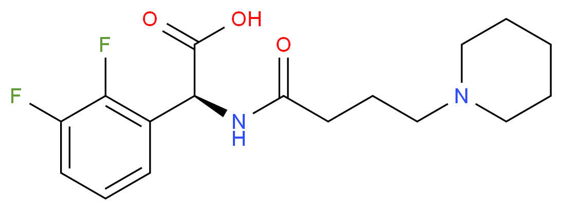 (2S)-(2,3-difluorophenyl){[4-(1-piperidinyl)butanoyl]amino}acetic acid_分子结构_CAS_)