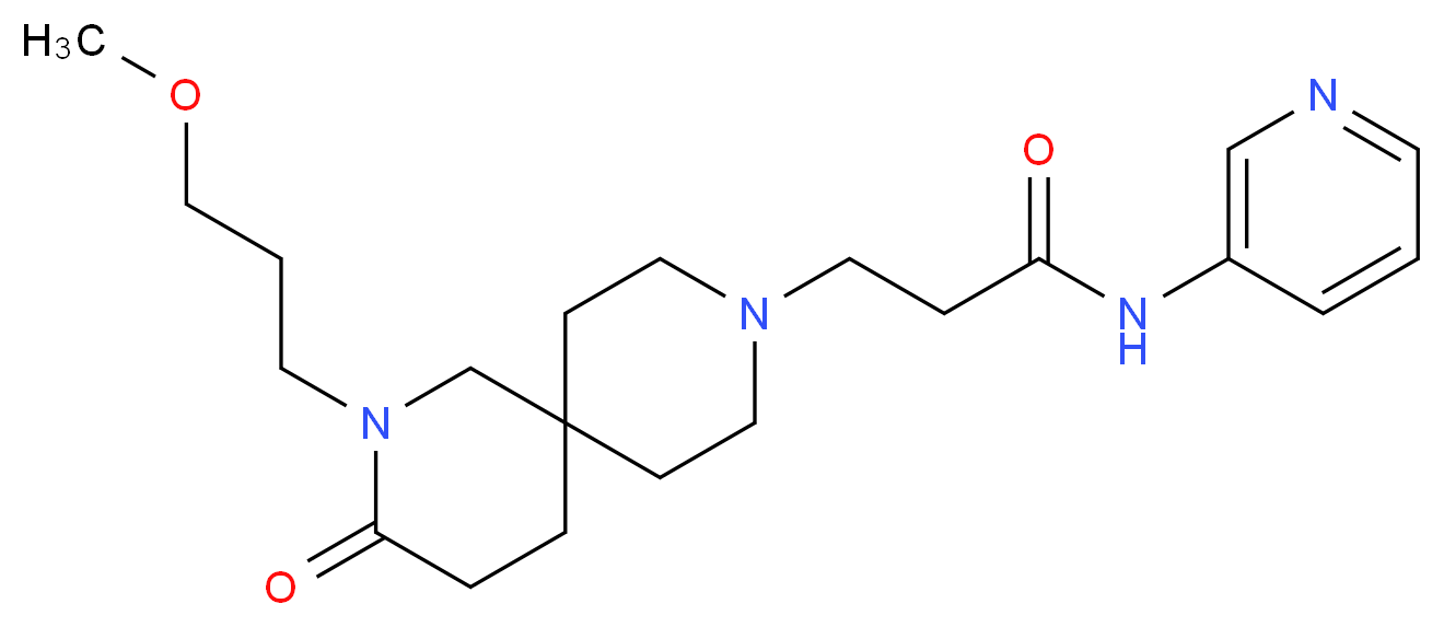 3-[2-(3-methoxypropyl)-3-oxo-2,9-diazaspiro[5.5]undec-9-yl]-N-pyridin-3-ylpropanamide_分子结构_CAS_)