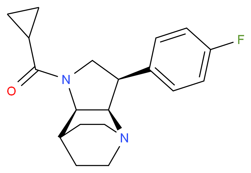 (3R*,3aR*,7aR*)-1-(cyclopropylcarbonyl)-3-(4-fluorophenyl)octahydro-4,7-ethanopyrrolo[3,2-b]pyridine_分子结构_CAS_)