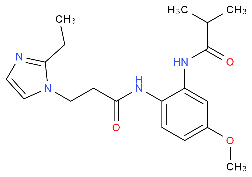 N-(2-{[3-(2-ethyl-1H-imidazol-1-yl)propanoyl]amino}-5-methoxyphenyl)-2-methylpropanamide_分子结构_CAS_)
