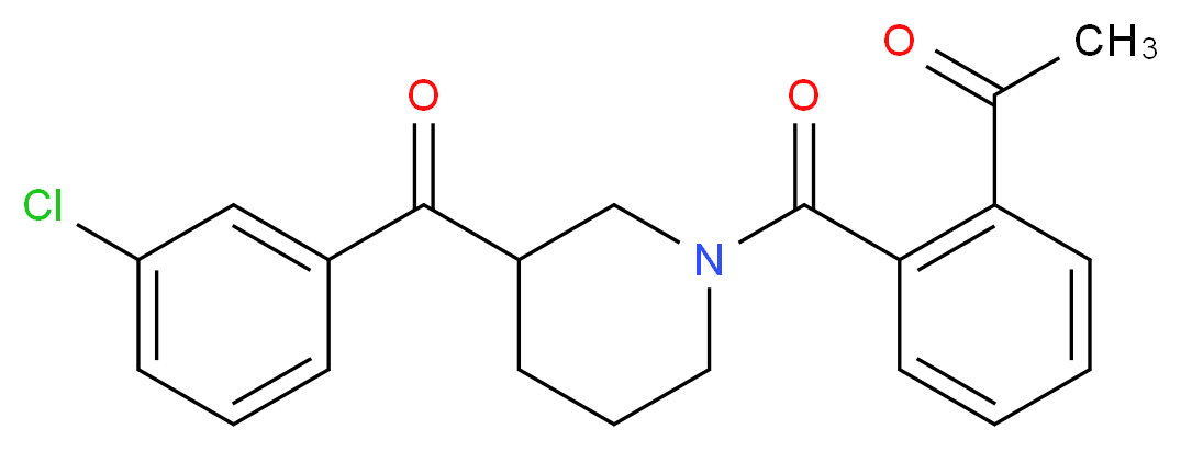 1-(2-{[3-(3-chlorobenzoyl)-1-piperidinyl]carbonyl}phenyl)ethanone_分子结构_CAS_)