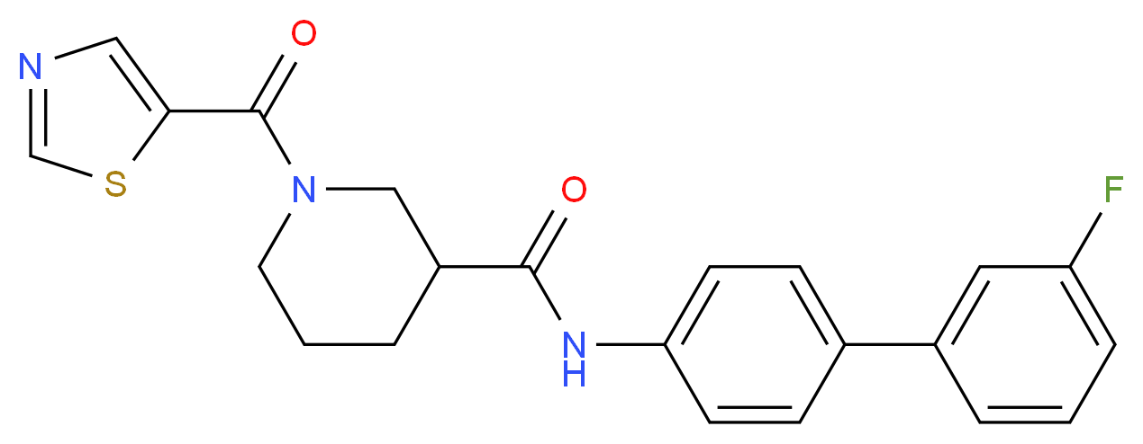 N-(3'-fluoro-4-biphenylyl)-1-(1,3-thiazol-5-ylcarbonyl)-3-piperidinecarboxamide_分子结构_CAS_)