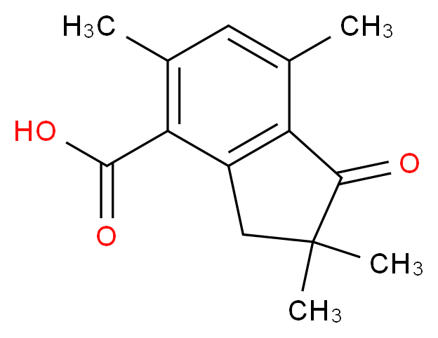 2,2,5,7-tetramethyl-1-oxo-2,3-dihydro-1H-indene-4-carboxylic acid_分子结构_CAS_23342-32-7