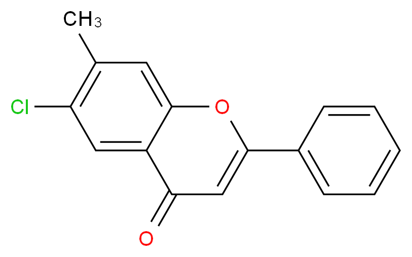 6-chloro-7-methyl-2-phenyl-4H-chromen-4-one_分子结构_CAS_147919-60-6