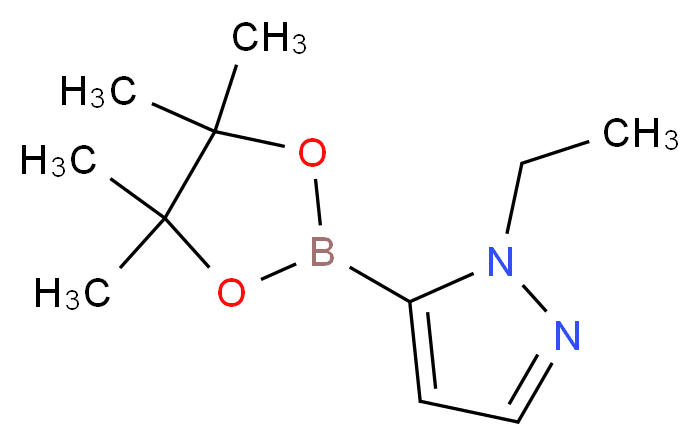 1-ETHYLPYRAZOLE-5-BORONIC ACID PINACOL ESTER_分子结构_CAS_1007110-53-3)