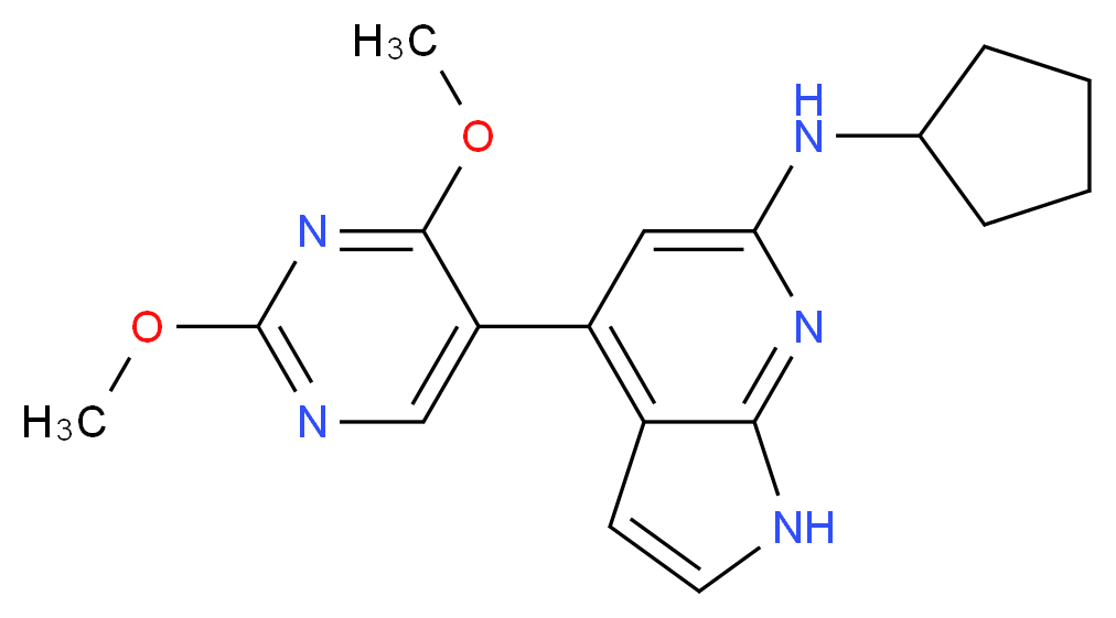 N-cyclopentyl-4-(2,4-dimethoxypyrimidin-5-yl)-1H-pyrrolo[2,3-b]pyridin-6-amine_分子结构_CAS_)