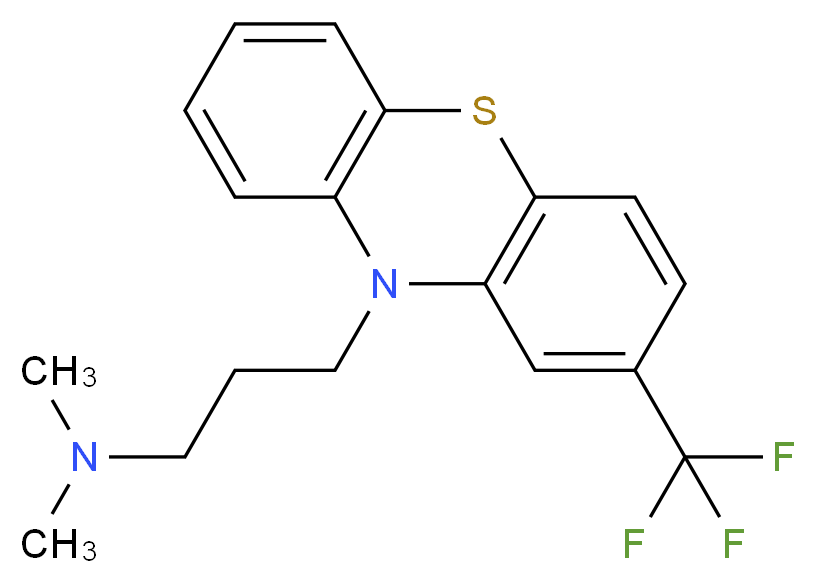 dimethyl({3-[2-(trifluoromethyl)-10H-phenothiazin-10-yl]propyl})amine_分子结构_CAS_146-54-3