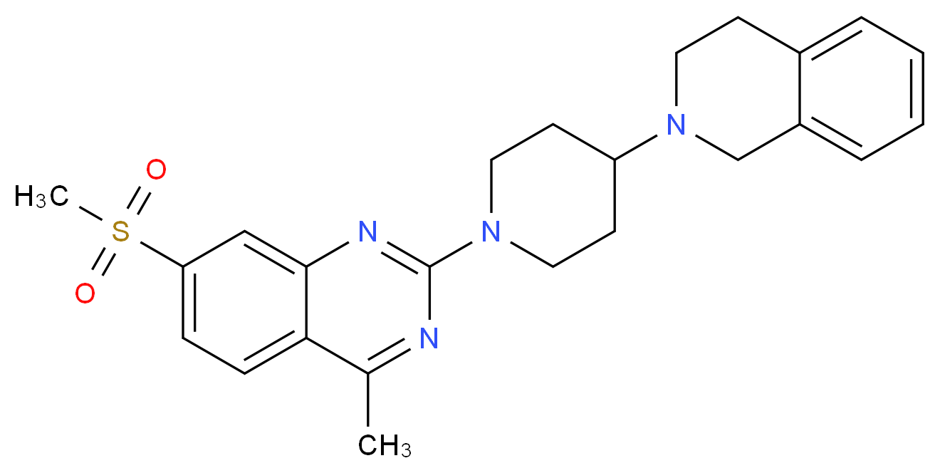 2-[4-(3,4-dihydro-2(1H)-isoquinolinyl)-1-piperidinyl]-4-methyl-7-(methylsulfonyl)quinazoline_分子结构_CAS_)