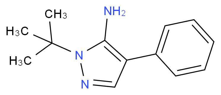 1-tert-butyl-4-phenyl-1H-pyrazol-5-amine_分子结构_CAS_664966-72-7