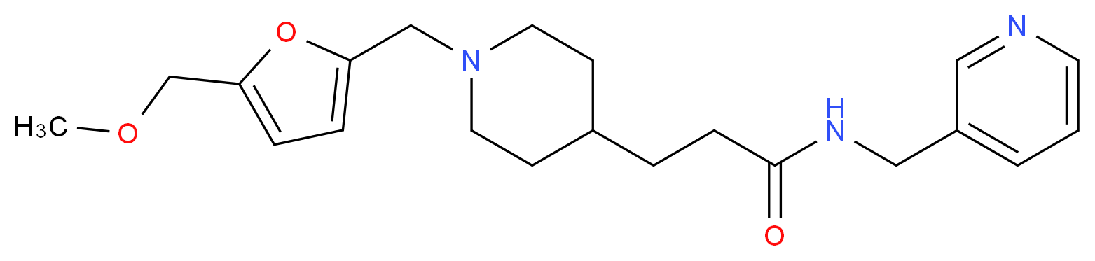 3-(1-{[5-(methoxymethyl)-2-furyl]methyl}-4-piperidinyl)-N-(3-pyridinylmethyl)propanamide_分子结构_CAS_)