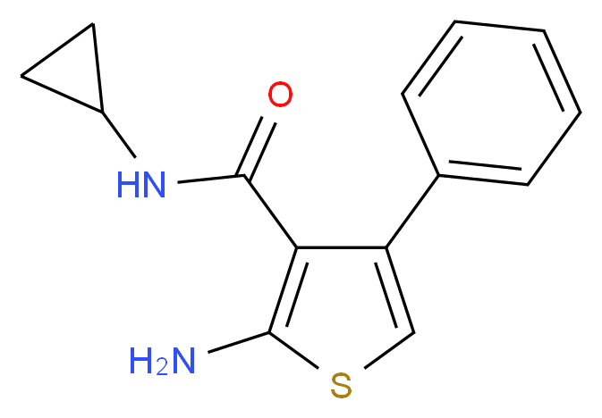 2-Amino-N-cyclopropyl-4-phenylthiophene-3-carboxamide_分子结构_CAS_)