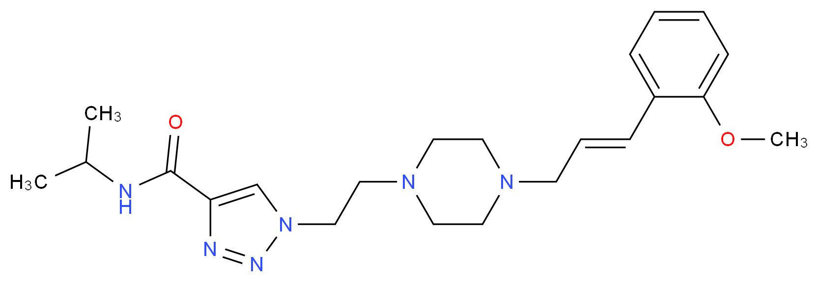N-isopropyl-1-(2-{4-[(2E)-3-(2-methoxyphenyl)-2-propen-1-yl]-1-piperazinyl}ethyl)-1H-1,2,3-triazole-4-carboxamide_分子结构_CAS_)