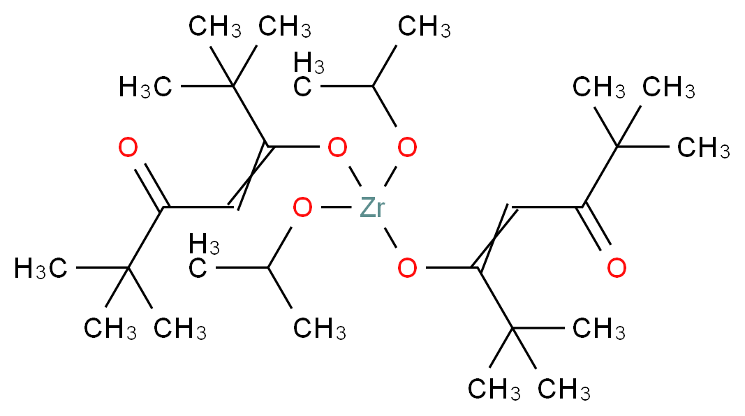 5-{[bis(propan-2-yloxy)[(2,2,6,6-tetramethyl-5-oxohept-3-en-3-yl)oxy]zirconio]oxy}-2,2,6,6-tetramethylhept-4-en-3-one_分子结构_CAS_204522-78-1