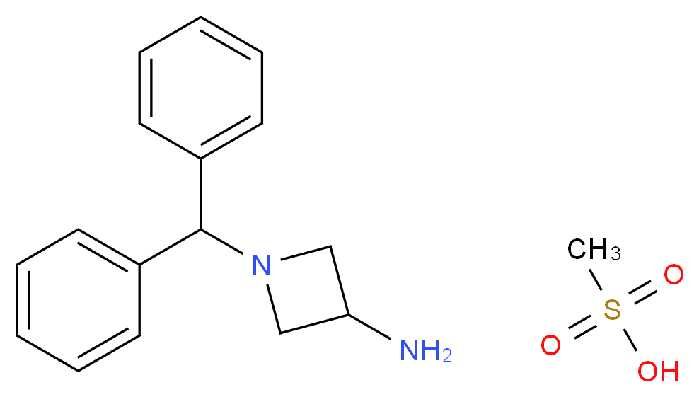 1-(diphenylmethyl)azetidin-3-amine; methanesulfonic acid_分子结构_CAS_1373253-26-9