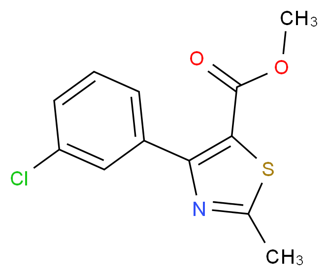 Methyl 4-(3-chlorophenyl)-2-methylthiazole-5-carboxylate_分子结构_CAS_1072944-80-9)