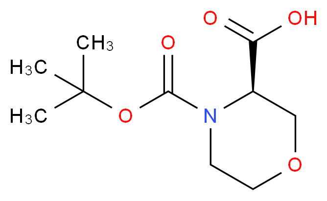 (R)-4-(tert-Butoxycarbonyl)morpholine-3-carboxylic acid_分子结构_CAS_869681-70-9)