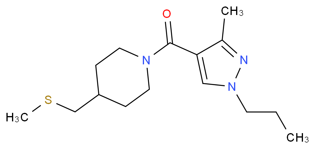 1-[(3-methyl-1-propyl-1H-pyrazol-4-yl)carbonyl]-4-[(methylthio)methyl]piperidine_分子结构_CAS_)