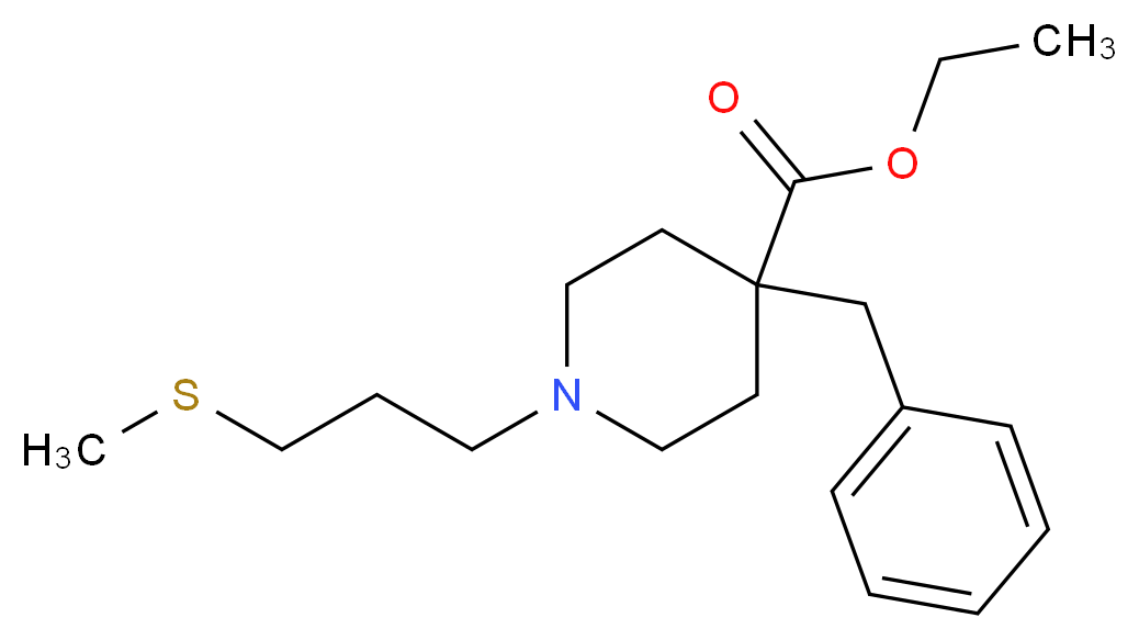 ethyl 4-benzyl-1-[3-(methylthio)propyl]-4-piperidinecarboxylate_分子结构_CAS_)