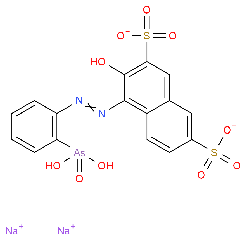 disodium 4-[2-(2-arsonophenyl)diazen-1-yl]-3-hydroxynaphthalene-2,7-disulfonate_分子结构_CAS_3688-92-4