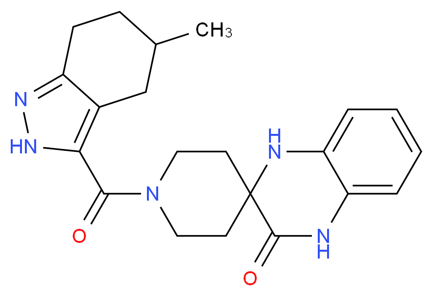 1-[(5-methyl-4,5,6,7-tetrahydro-2H-indazol-3-yl)carbonyl]-1',4'-dihydro-3'H-spiro[piperidine-4,2'-quinoxalin]-3'-one_分子结构_CAS_)