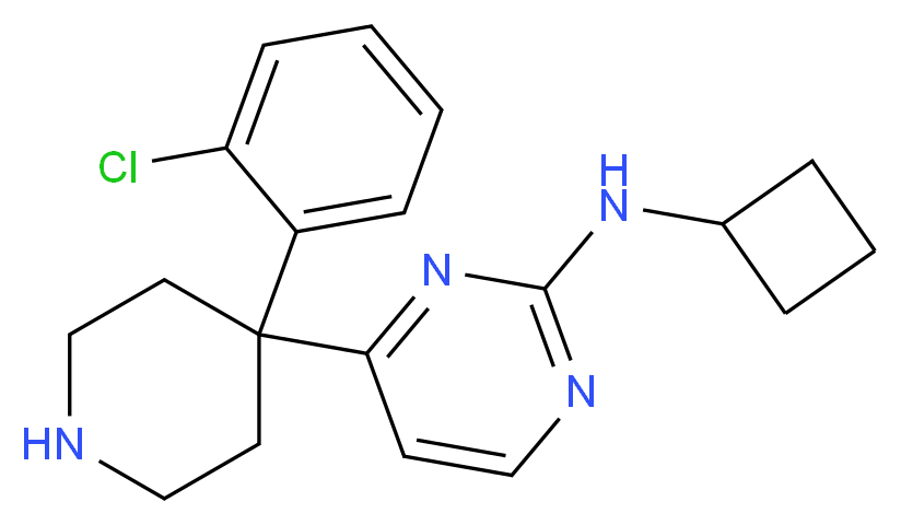 4-[4-(2-chlorophenyl)-4-piperidinyl]-N-cyclobutyl-2-pyrimidinamine_分子结构_CAS_)