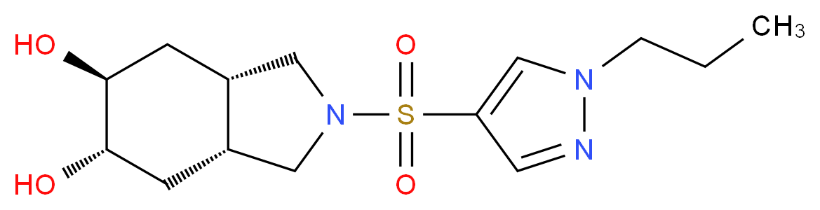 (3aR*,5S*,6S*,7aS*)-2-[(1-propyl-1H-pyrazol-4-yl)sulfonyl]octahydro-1H-isoindole-5,6-diol_分子结构_CAS_)