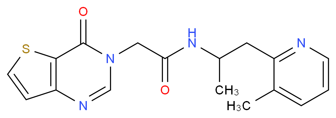 N-[1-methyl-2-(3-methylpyridin-2-yl)ethyl]-2-(4-oxothieno[3,2-d]pyrimidin-3(4H)-yl)acetamide_分子结构_CAS_)