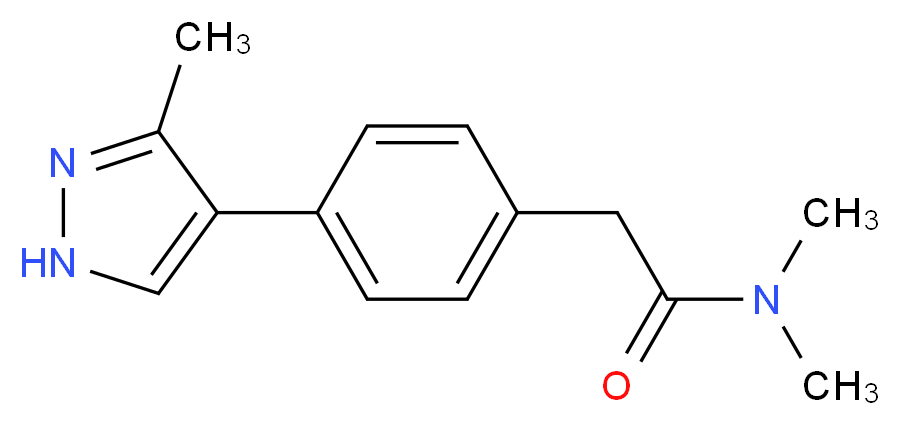 N,N-dimethyl-2-[4-(3-methyl-1H-pyrazol-4-yl)phenyl]acetamide_分子结构_CAS_)