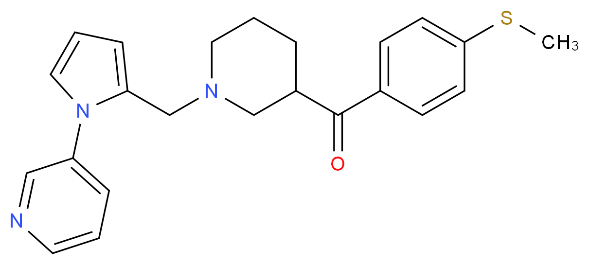 [4-(methylthio)phenyl](1-{[1-(3-pyridinyl)-1H-pyrrol-2-yl]methyl}-3-piperidinyl)methanone_分子结构_CAS_)