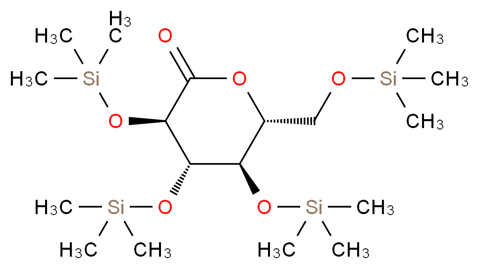 (3R,4S,5R,6R)-3,4,5-tris[(trimethylsilyl)oxy]-6-{[(trimethylsilyl)oxy]methyl}oxan-2-one_分子结构_CAS_32384-65-9