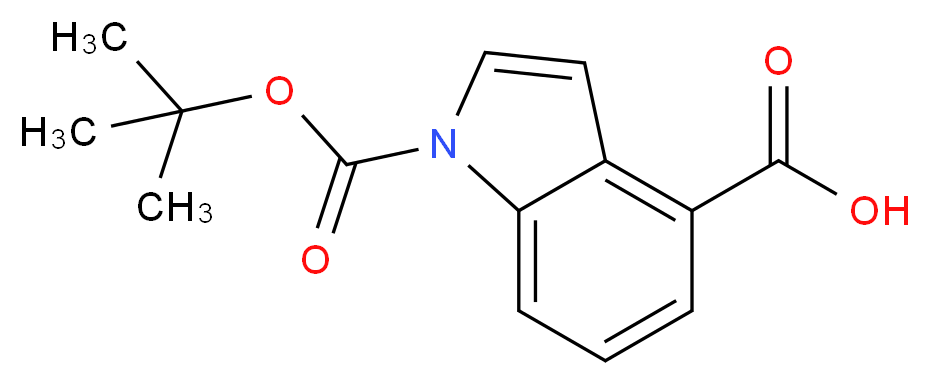 1-[(tert-butoxy)carbonyl]-1H-indole-4-carboxylic acid_分子结构_CAS_848444-79-1