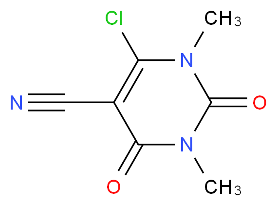 6-chloro-1,3-dimethyl-2,4-dioxo-1,2,3,4-tetrahydropyrimidine-5-carbonitrile_分子结构_CAS_69337-31-1